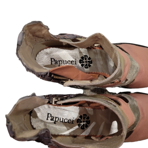 Papucei leather pink and gray heel gladiator sandal - Picture 7 of 8